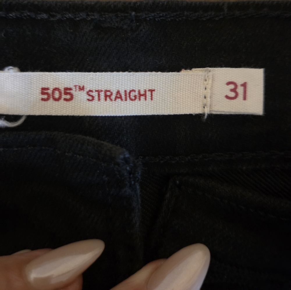 Women's Black Straight Leg Jeans - Picture 2 of 3